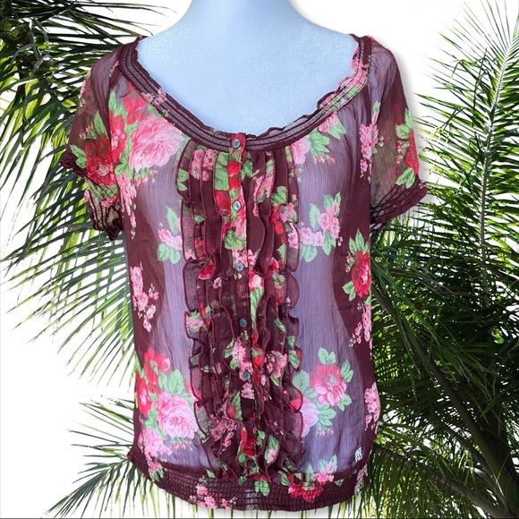 Abercrombie & Fitch sheer blouse - Picture 1 of 7